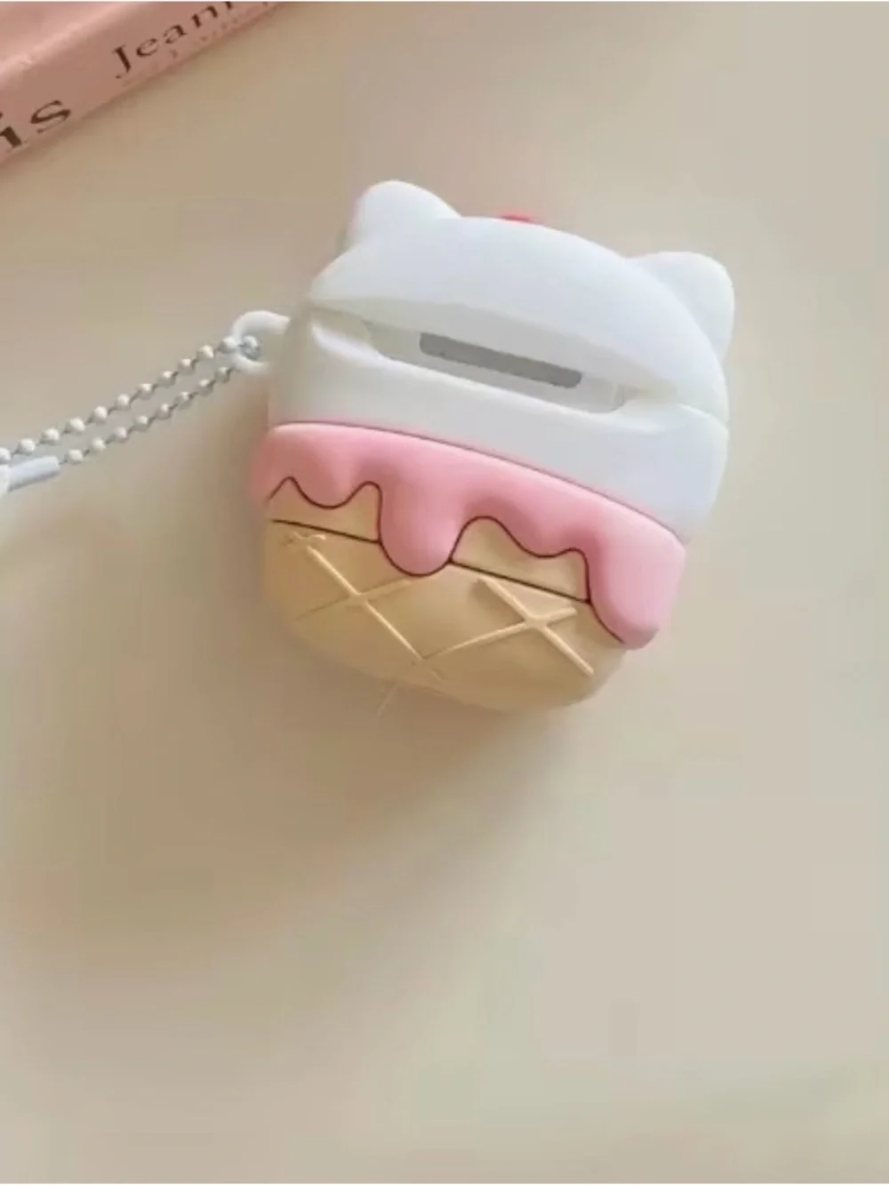 Hello Kitty Ice Cream Silicone AirPods 4  Case - Pink & White